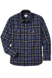 Brush Cotton Linen Navy Plaid Flannel Elk Head Clothing at Elk Head Clothing